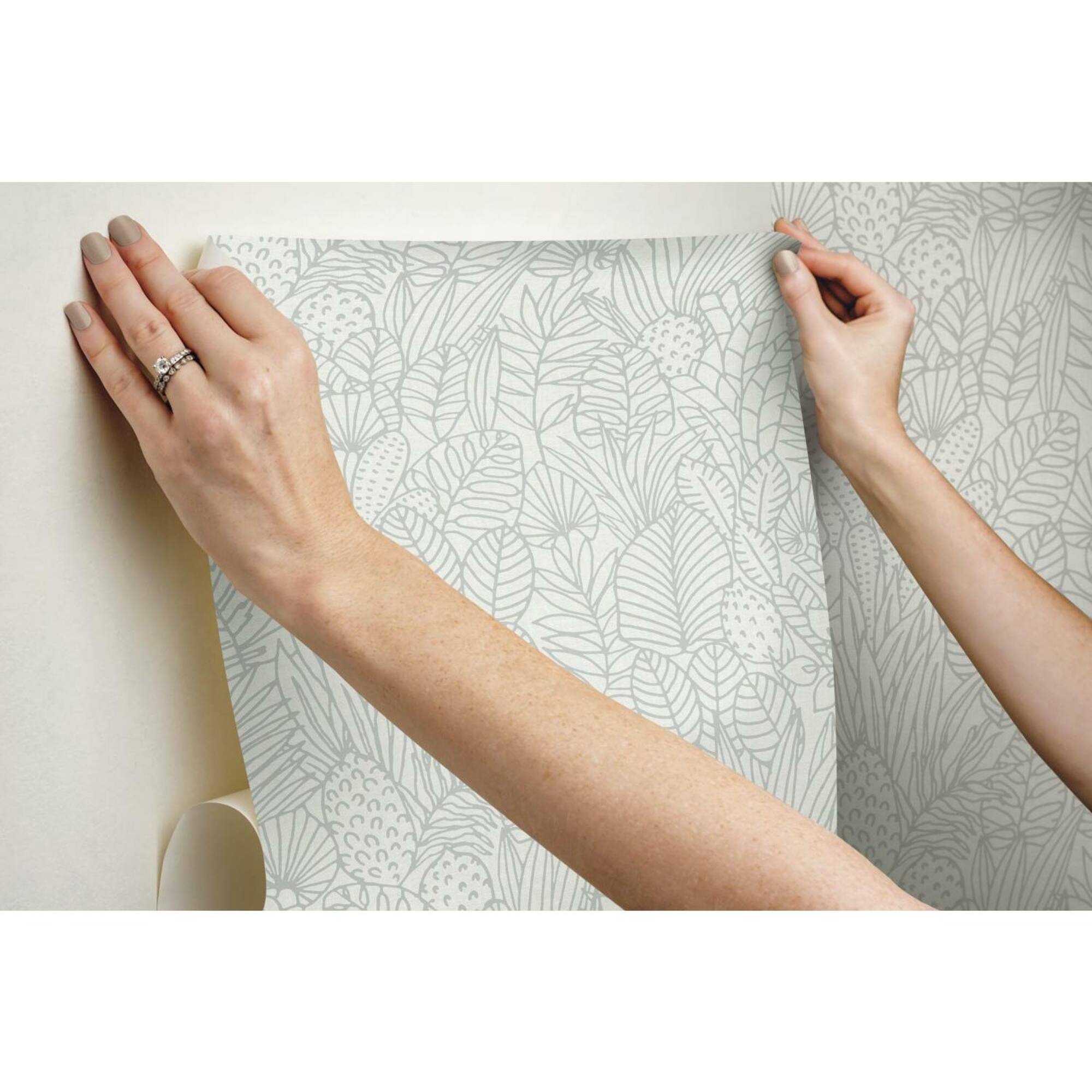 RoomMates Tropical Leaves Sketch Peel & Stick Wallpaper